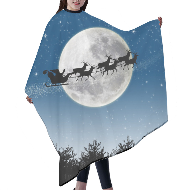 Personality  Santa Reindeer Sleigh Hair Cutting Cape