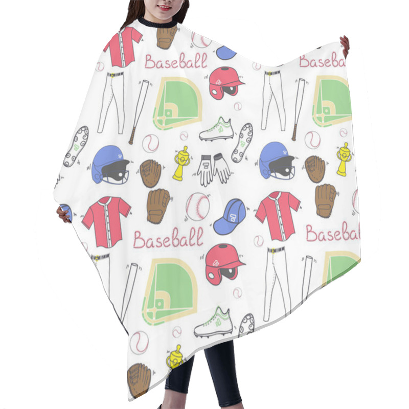 Personality  Baseball Set Seamless Background Hair Cutting Cape