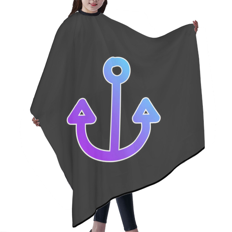 Personality  Anchor Hand Drawn Tool Blue Gradient Vector Icon Hair Cutting Cape