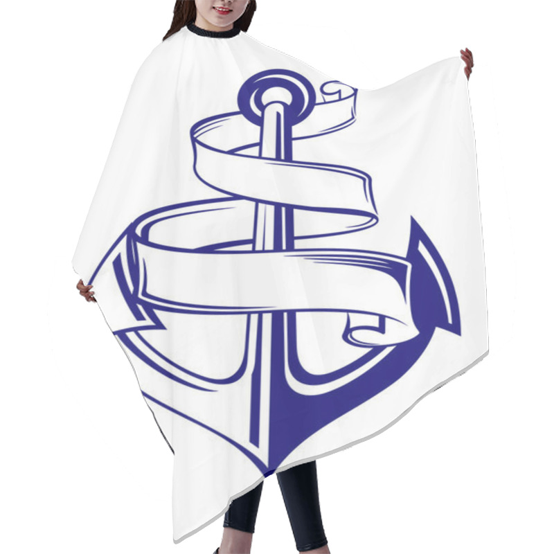 Personality  Anchor With Ribbon Hair Cutting Cape