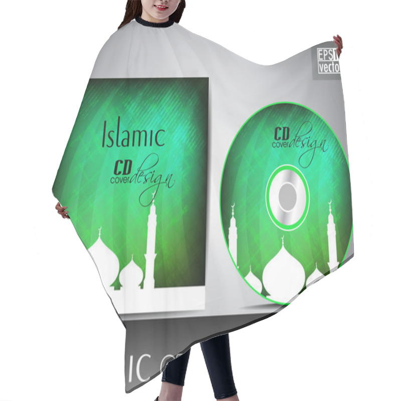 Personality  Islamic CD Cover Design With Mosque Or Masjid Silhouette With Bl Hair Cutting Cape