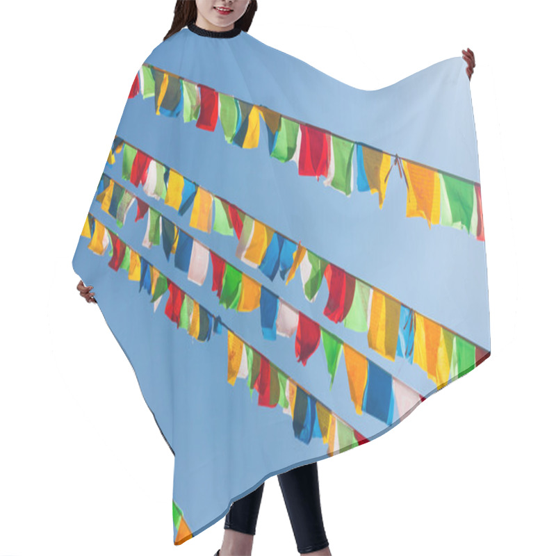 Personality  Buddhist Tibetan Prayer Flags Hair Cutting Cape