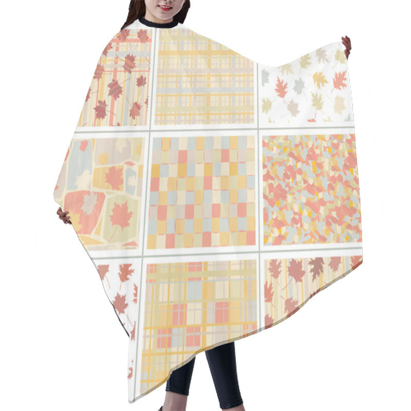 Personality  Seamless Autumn Patterns. Hair Cutting Cape