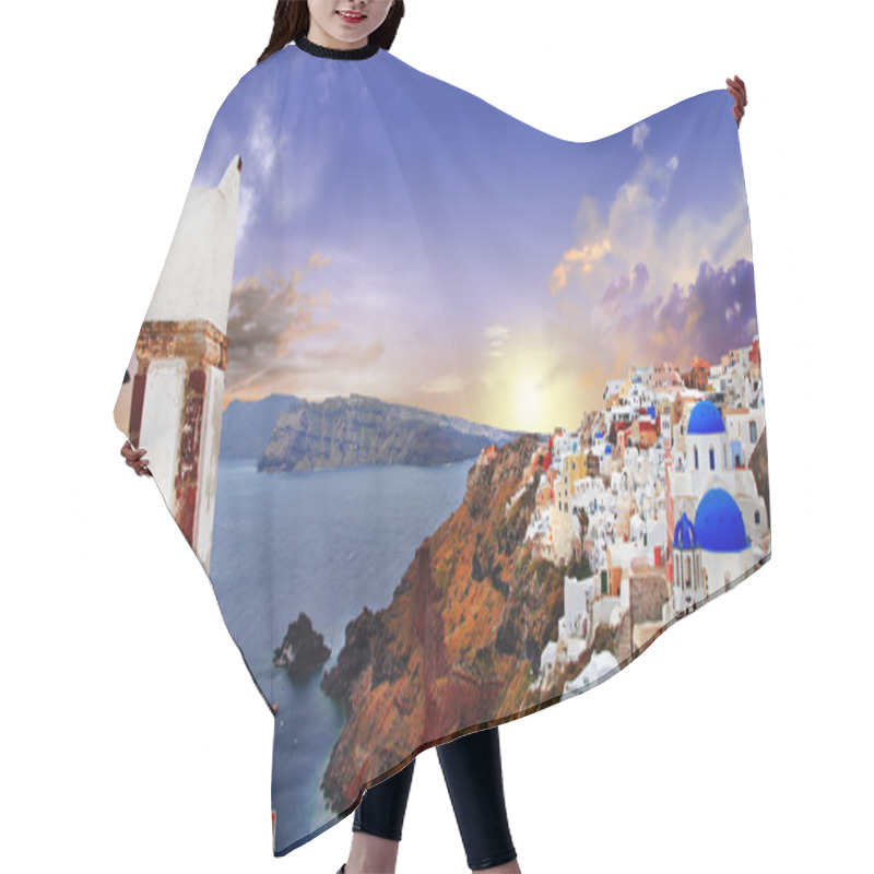 Personality  Sunset Over Santorini Hair Cutting Cape