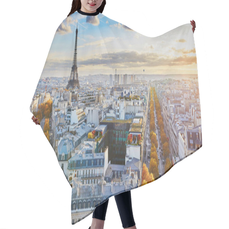 Personality  Aerial Panoramic Cityscape View Of Paris, France Hair Cutting Cape