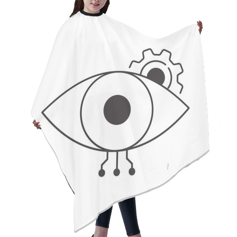 Personality  AI Computer Vision Detection Eye Vector Icon Design, Object Detection, Visual Systems, Neural Networks, Digital Eye Hair Cutting Cape