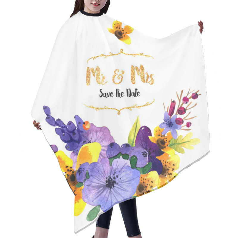 Personality  Collection Of Painted Flowers Hair Cutting Cape