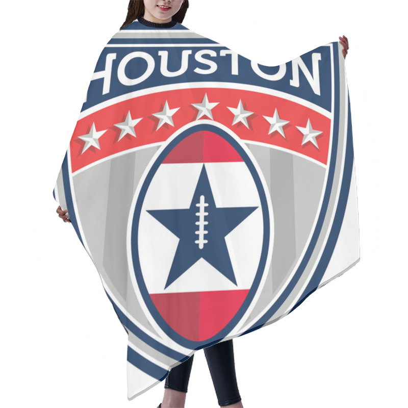 Personality  American Football Houston Stars Stripes Crest Retro Hair Cutting Cape