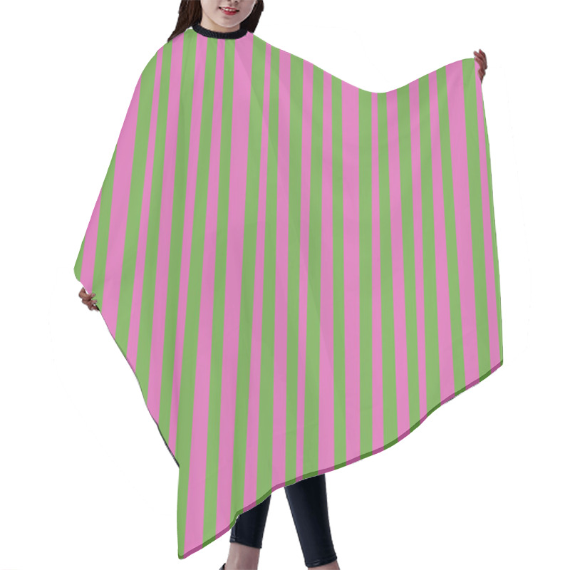 Personality  Cute Festive Pattern Background With Green And Pink Vertical Hair Cutting Cape