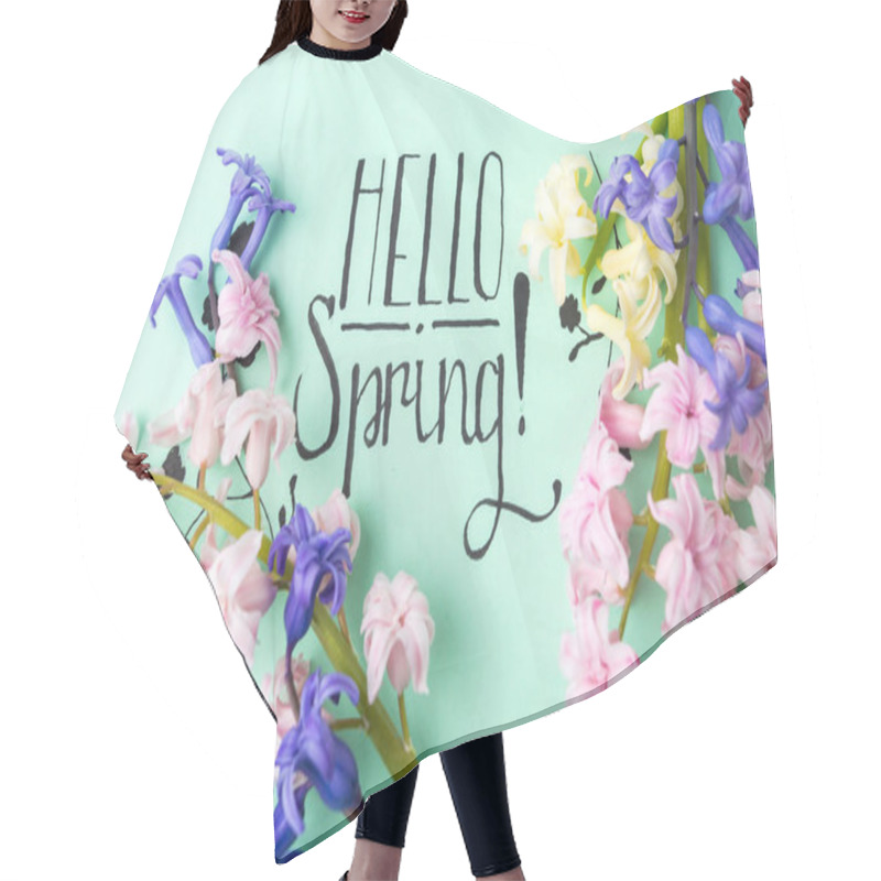 Personality  Hello Spring Note With Hyacinth Flowers Hair Cutting Cape