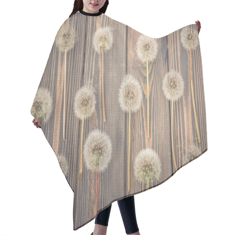 Personality  Heads Of Field Fluffy Dandelions And Aged Wood Hair Cutting Cape