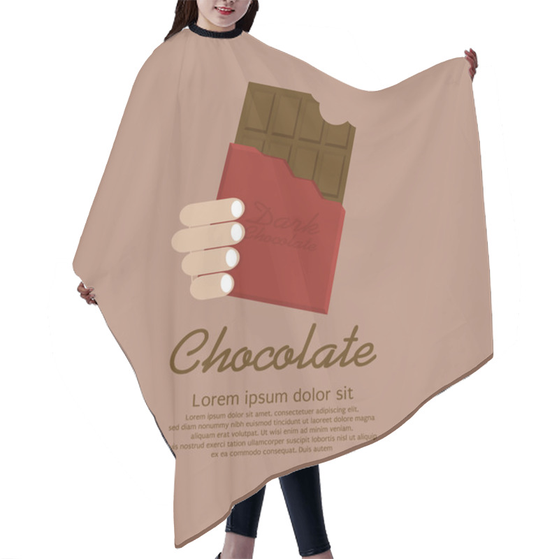 Personality  Chocolate Bar In Red Wrap Vector Illustration EPS10 Hair Cutting Cape