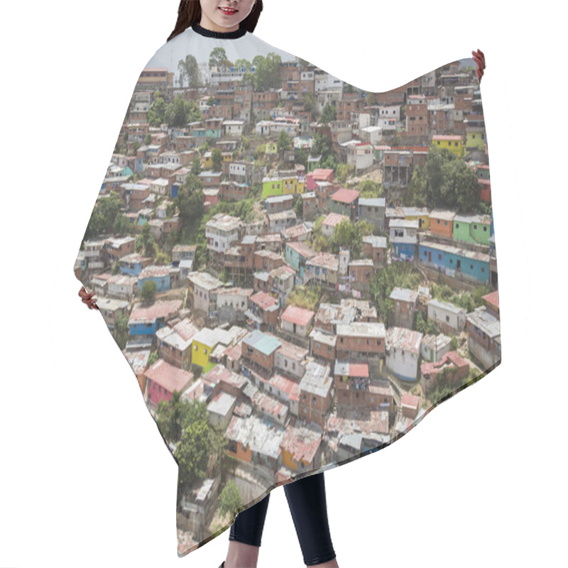 Personality  Slum District Of Caracas With Small Wooden Coloured Houses Hair Cutting Cape