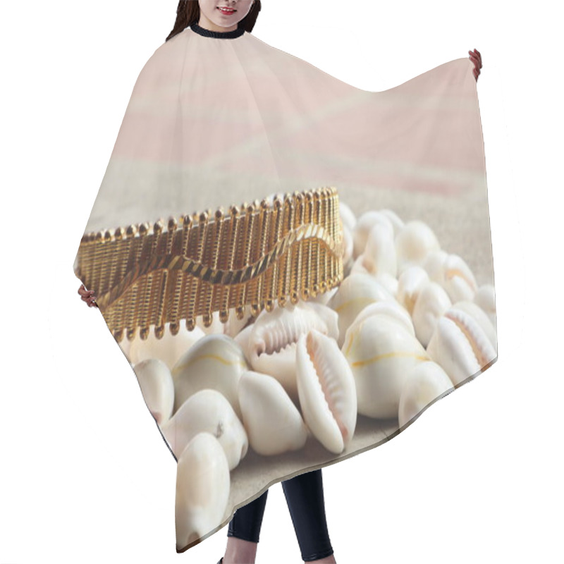 Personality  Seashell Jewels: Nature's Masterpiece Hair Cutting Cape