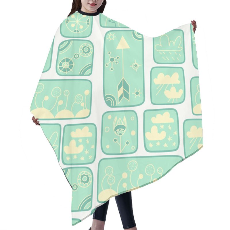 Personality  Abstract Hand Drawn Pattern. Hair Cutting Cape