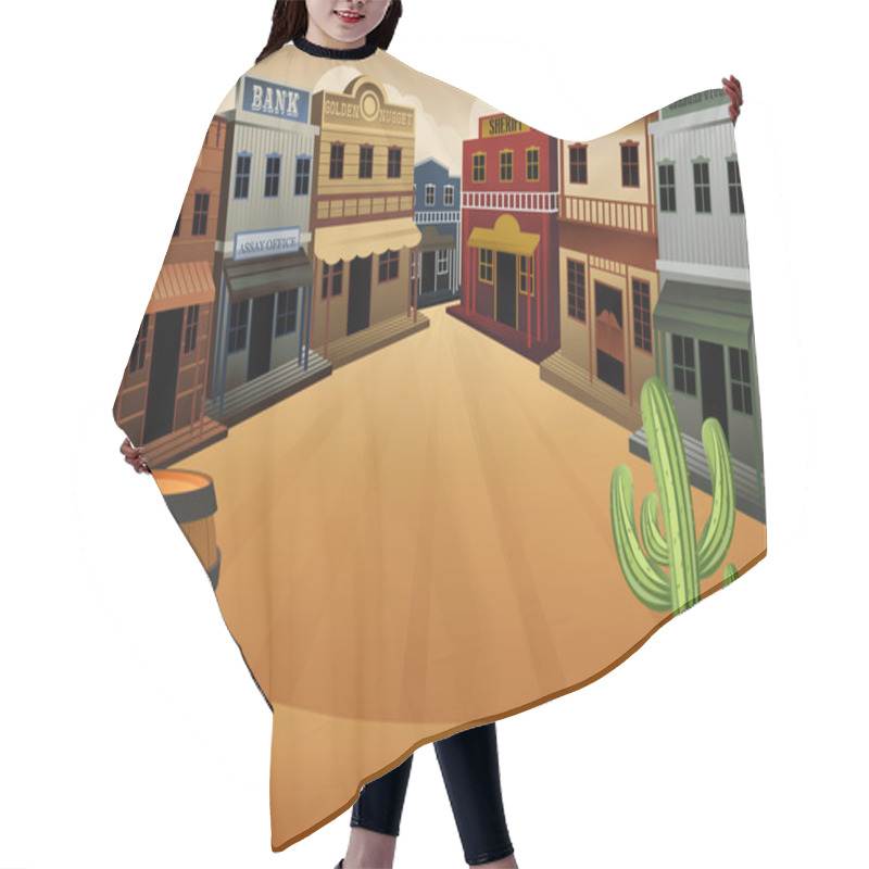 Personality  Old Western Town Hair Cutting Cape