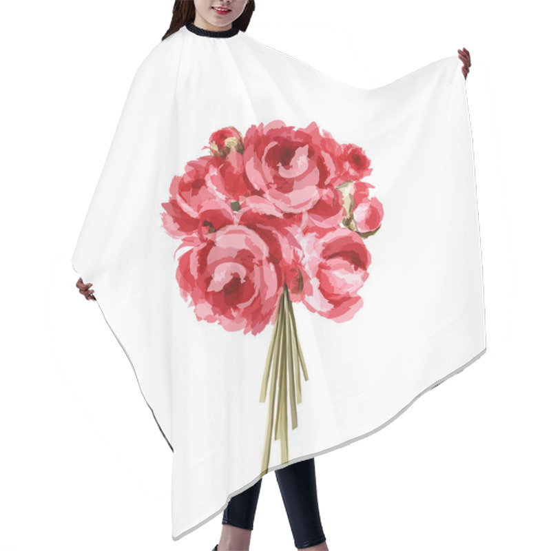 Personality  Bouquet Of Peonies Hair Cutting Cape