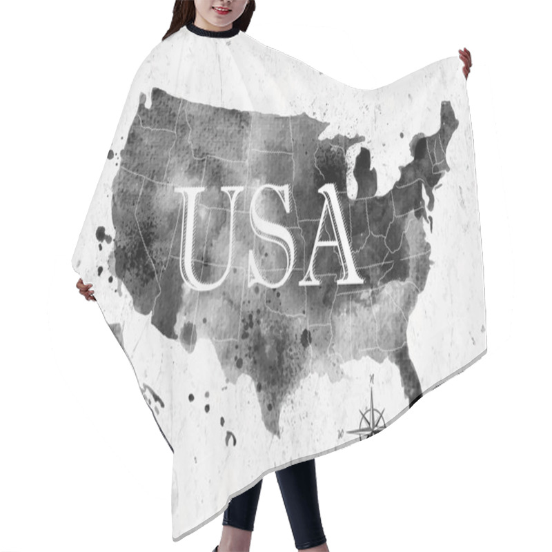 Personality  Ink United States Map Hair Cutting Cape