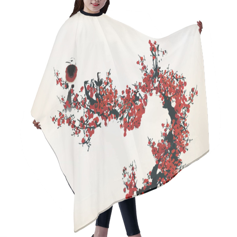 Personality  Blossom Painting Hair Cutting Cape