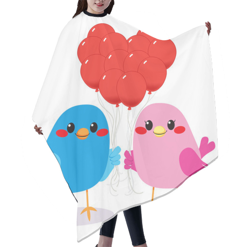 Personality  Birds Love Heart Balloons Hair Cutting Cape