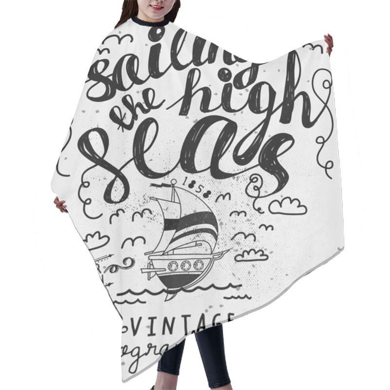 Personality  Sailing The High Seas Label Hair Cutting Cape