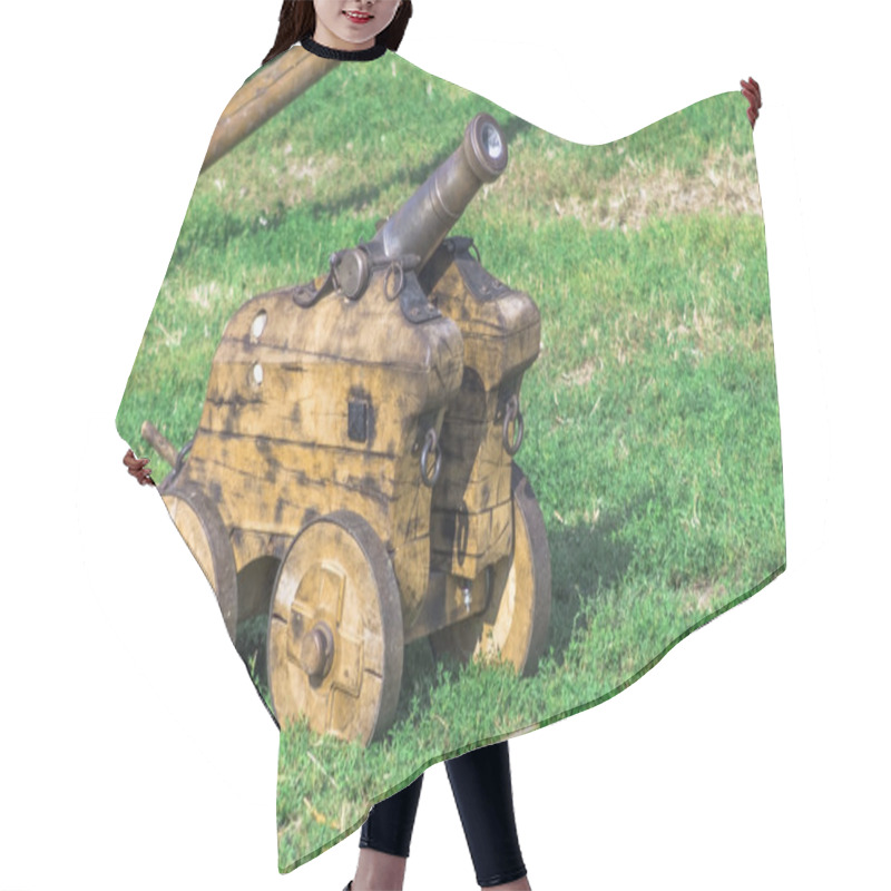 Personality      Small Medieval Cannon On A Field  Hair Cutting Cape