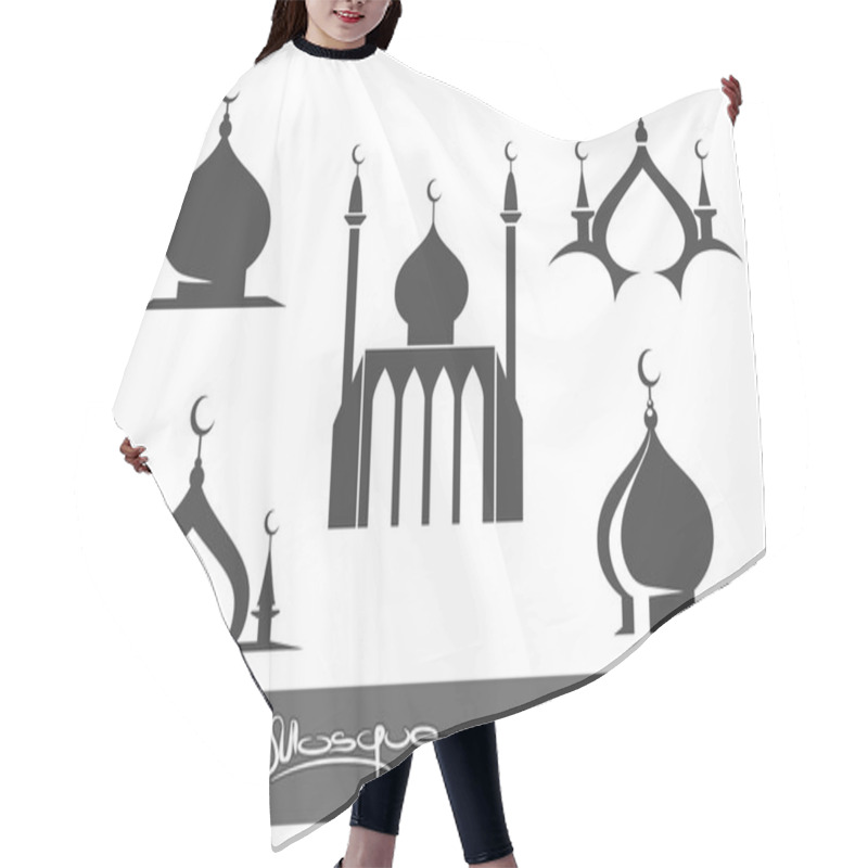 Personality  Black Mosques Icons Set Hair Cutting Cape