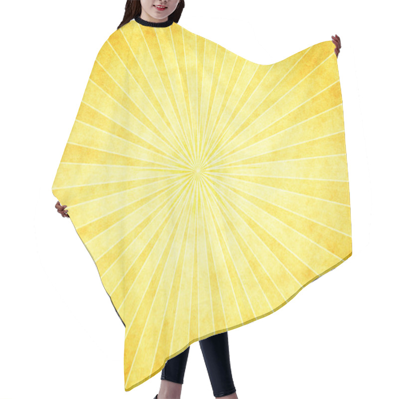 Personality  Yellow Sunburst On Paper Hair Cutting Cape