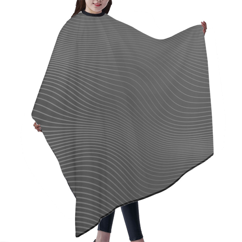 Personality  Smooth Distorted Lines Black White Gradient Vertical Background Hair Cutting Cape