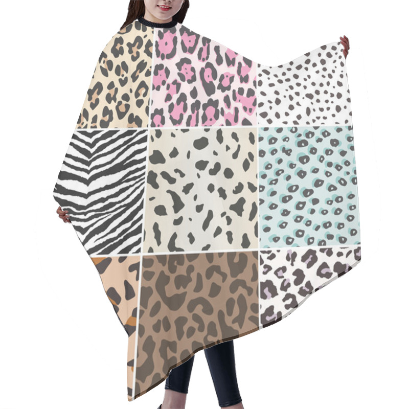 Personality  Repeated Animal Skin Texture Print Hair Cutting Cape