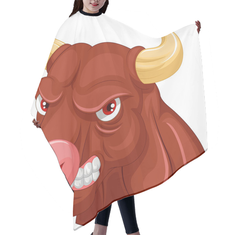 Personality  Angry Bull Mascot Character Hair Cutting Cape