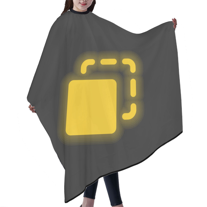 Personality  Box Yellow Glowing Neon Icon Hair Cutting Cape