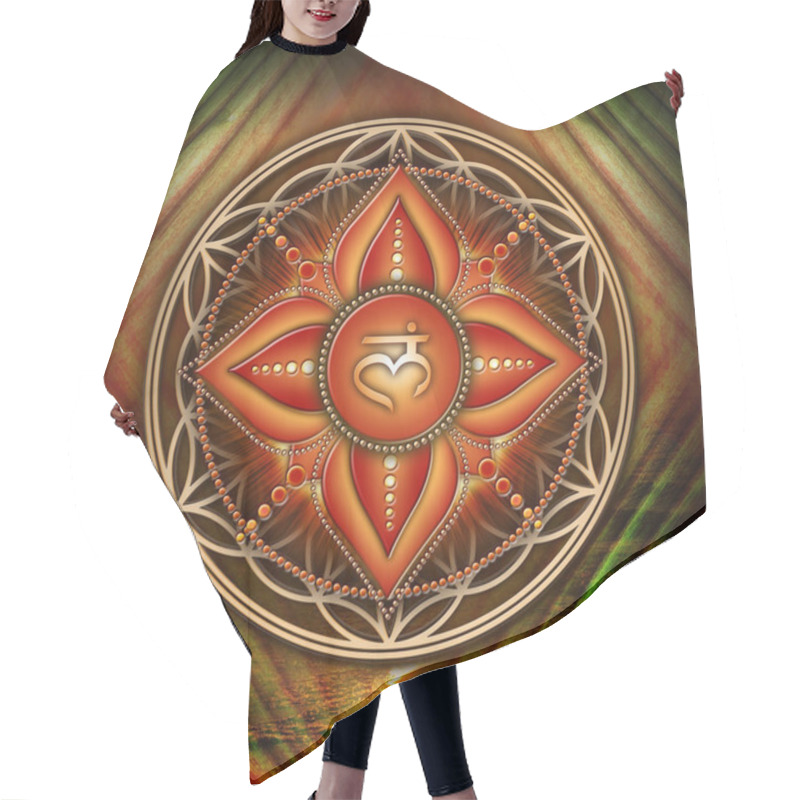 Personality  ROOT CHAKRA (1. Chakra, Muladhara) On Mystical Flower Of Life Background. Beautiful Wall Decor For Kinesiology Practitioners, Massage Therapists, Reiki Healers, Yoga Studios Or Your Meditation Space. Hair Cutting Cape