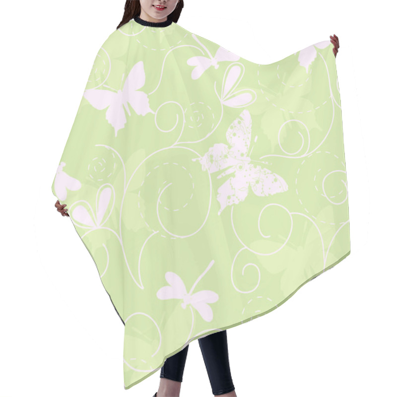 Personality  Seamless Floral Pattern Hair Cutting Cape