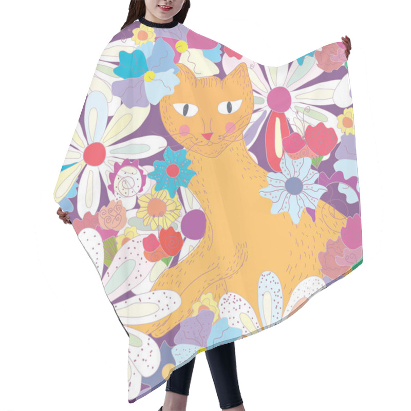 Personality  Seamless Pattern With Cat Hair Cutting Cape