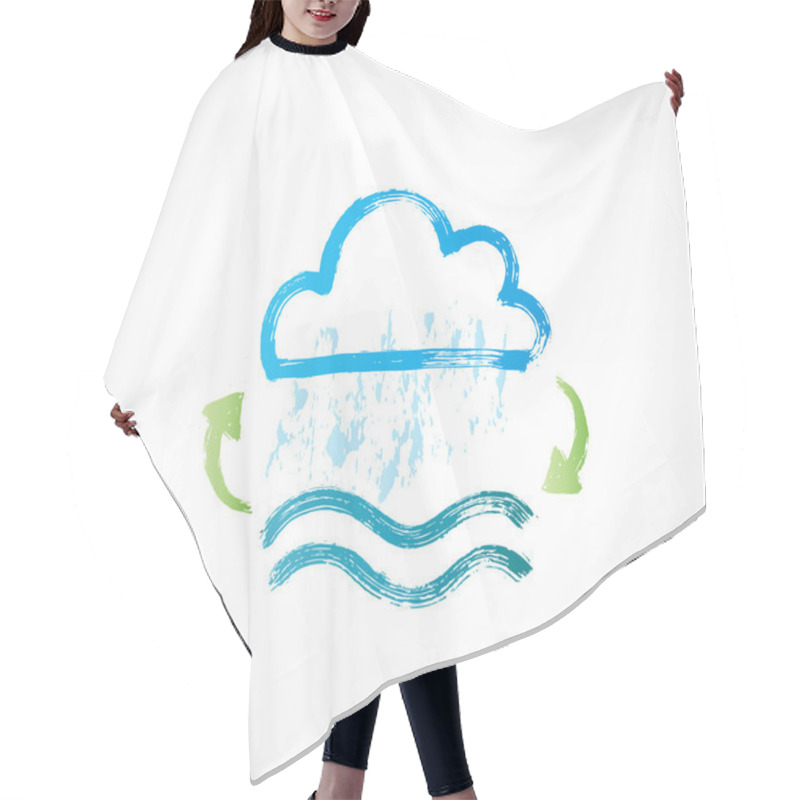 Personality  Water Cycle Icon. Hair Cutting Cape