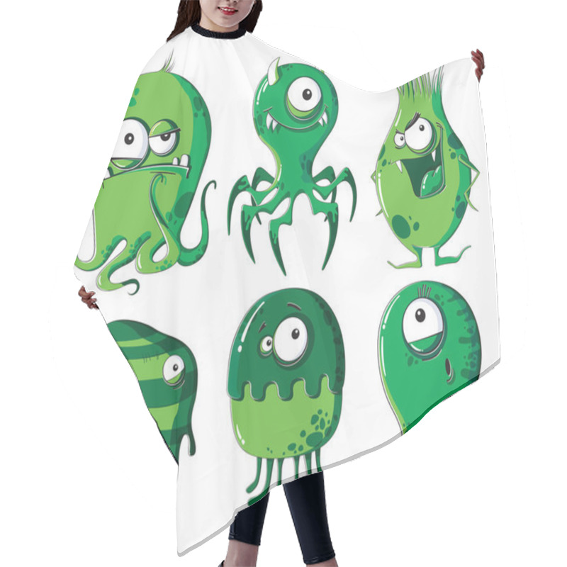 Personality  Cartoon Microbes And Bacteria Hair Cutting Cape