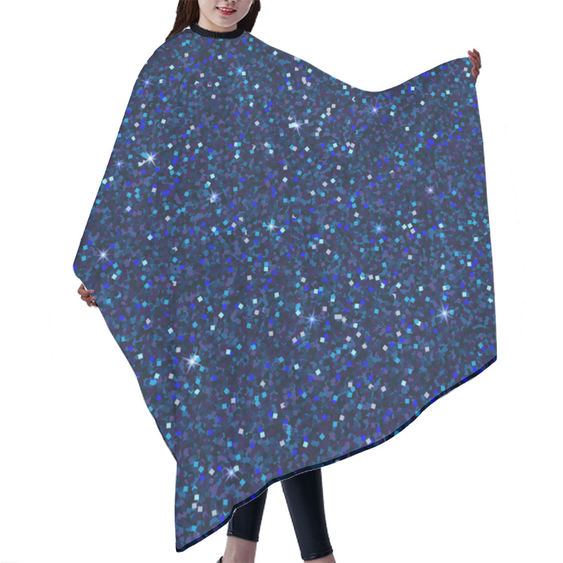 Personality  Blue Glitter Texture Hair Cutting Cape