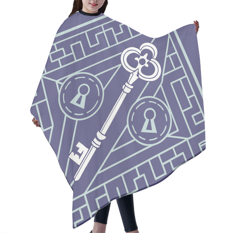 Personality  A Creative Vector Featuring Encrypted Keys Arranged In Intricate Geometric Designs, Symbolizing Digital Security And Encryption. Hair Cutting Cape