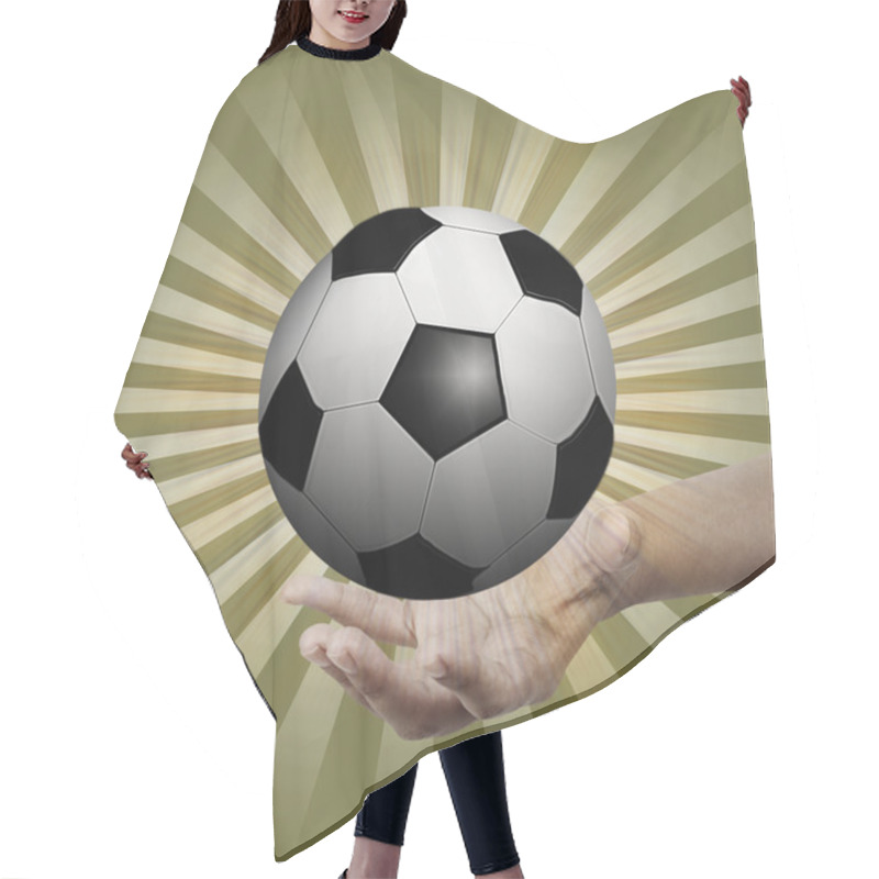 Personality  Soccer Ball In Hand. Hair Cutting Cape