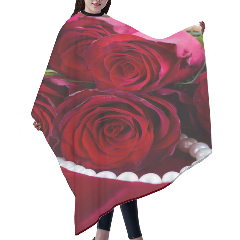 Personality  Red Rose On Velvet Hair Cutting Cape