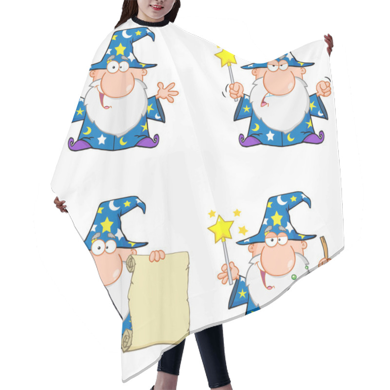 Personality  Cartoon Wizard Character Hair Cutting Cape