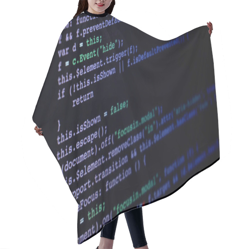 Personality  Programming Script Application Code Running Down A Computer Screen Hair Cutting Cape