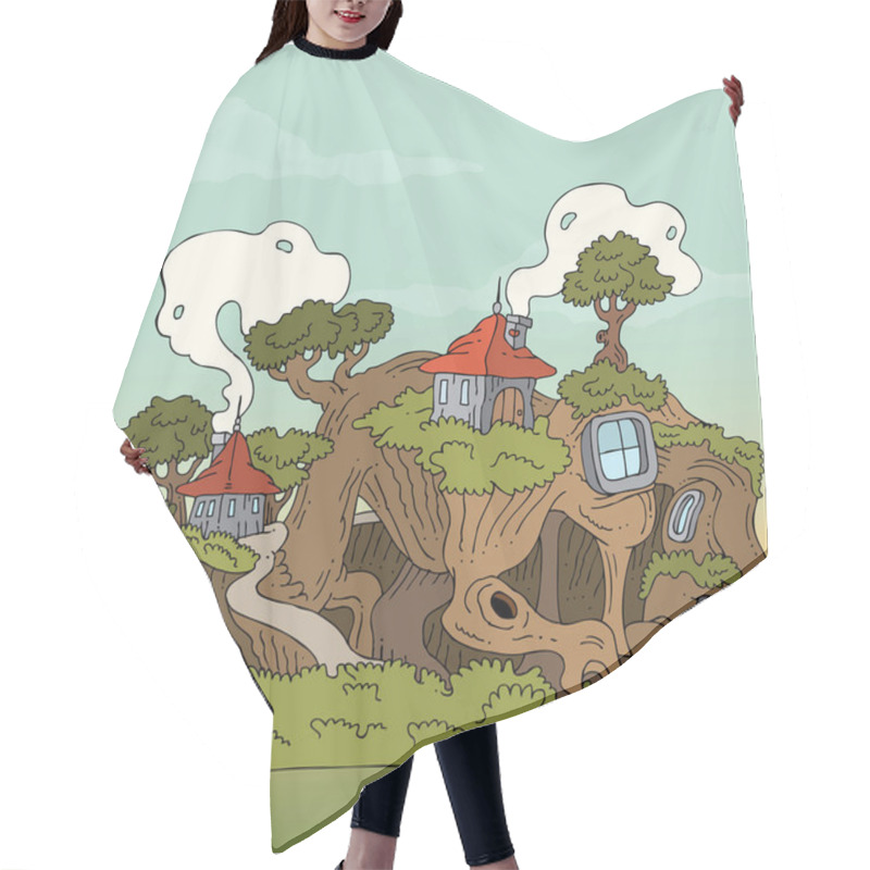 Personality  Small Cartoon Village Hair Cutting Cape