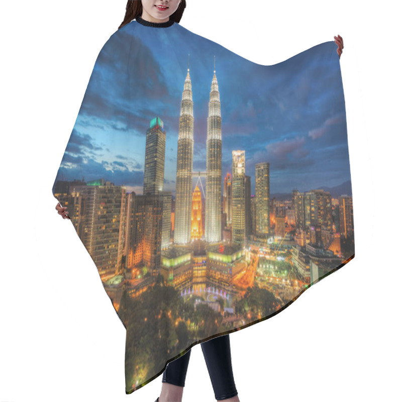 Personality  Kuala Lumpur Skyline Malaysia Hair Cutting Cape