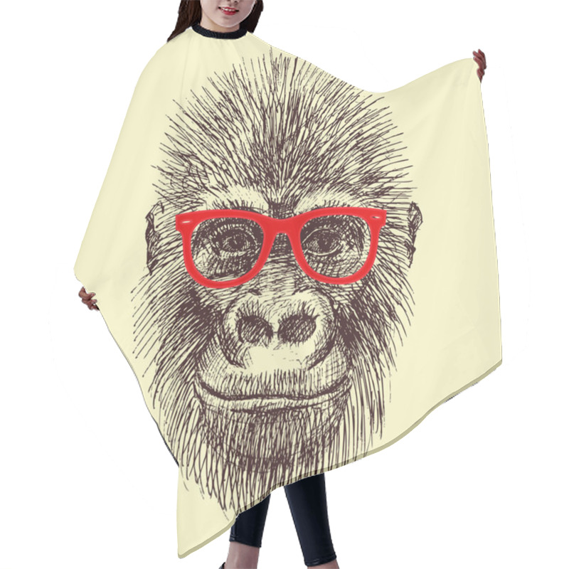 Personality  Vector Monkey Hair Cutting Cape