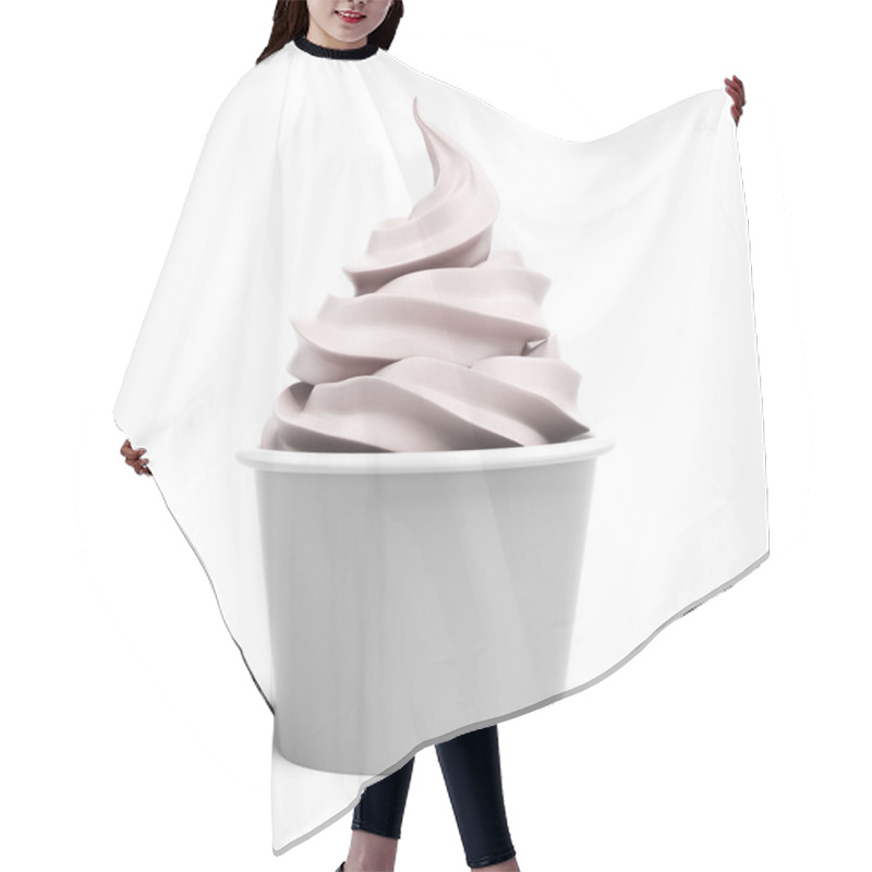 Personality  Paper Cup With Soft Ice Cream Hair Cutting Cape