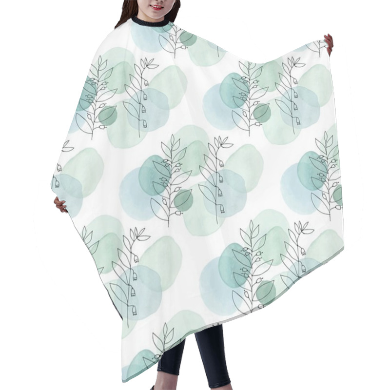 Personality  Set Of Hand Drawn Flowers Hair Cutting Cape