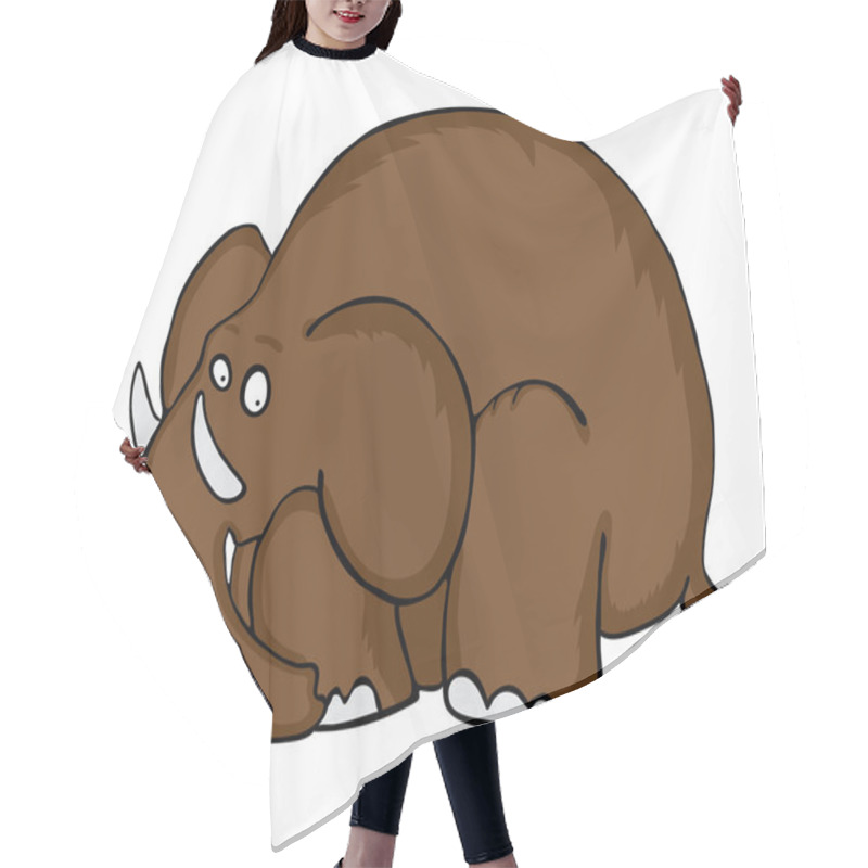 Personality  Cartoon Mammoth, Vector Illustration Hair Cutting Cape