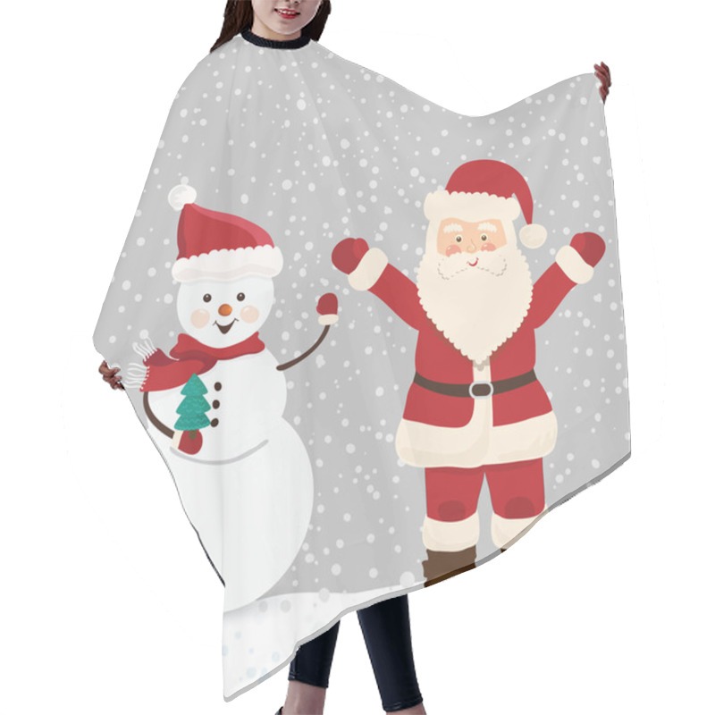 Personality  Christmas Card In Vector Hair Cutting Cape